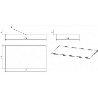 Столешница CERSANIT MODUO SB-BL-MOD80 ЛДСП 45х79,8см дуб