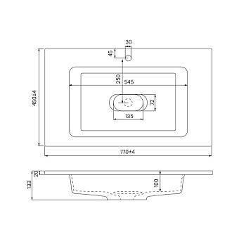 Тумба с раковиной IDDIS Esper ESP80W0i95K 45х76,3х55см