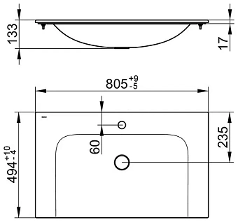 Раковина мебельная Keuco Plan 32960318001 81х49см