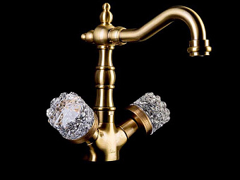 Смеситель для раковины Boheme Crystal 312-CRST бронза