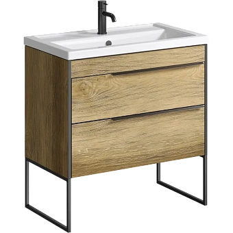 Тумба с раковиной AQWELLA Fargo FRG0108DB+FRGN440 46х81х85,7см