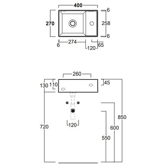 Раковина подвесная SIMAS Agile AG40 bi*1 40х27см