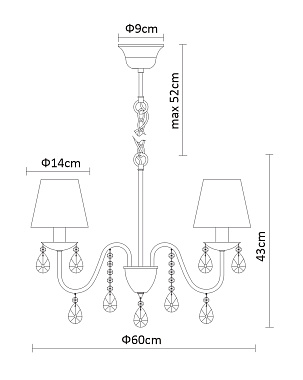 Люстра подвесная Arte Lamp MELISA A9123LM-5CC 40Вт 5 лампочек E14