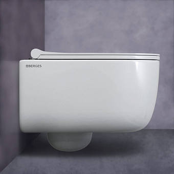 Унитаз подвесной BERGES EGO RR 082111RR безободковый с микролифтом