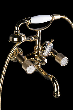 Смеситель для ванны Boheme Royal Cristal 293-Royal/CRST золотой