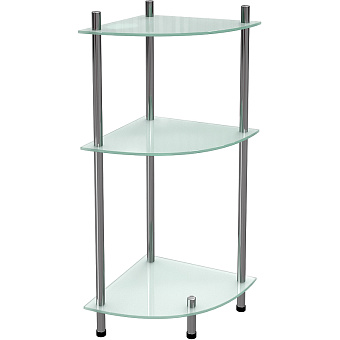 Полка в ванную округлая WASSERKRAFT K-4133 3-ярусная 28х28см хром
