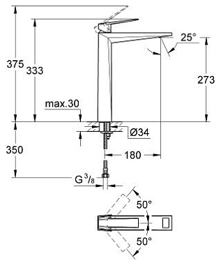 Смеситель для раковины GROHE Allure Brilliant 23114000 хром