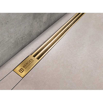 Щелевой душевой трап BERGES SUPER Slim 92055 103х12,5см вертикальный сток