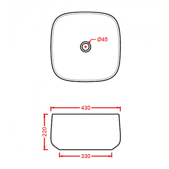 Раковина накладная ArtCeram COGNAC COL006 43 00 43х43см