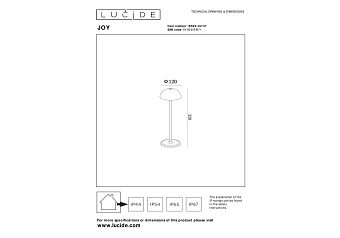 Настольная лампа Lucide JOY 15500/02/37 1,5Вт LED