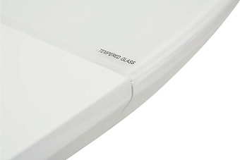 Кухонный стол раскладной AERO 120х120х76см закаленное стекло/сталь White Glass