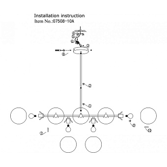 Люстра KINK Light Сида 07508-10A,33 400Вт 10 лампочек E14