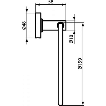 Полотенцедержатель IDEAL STANDARD IOM A9130XG Silk Black 15,9см