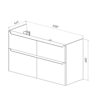 Тумба под раковину напольная LEMARK Buno LM04B125T 45х120х68,2см