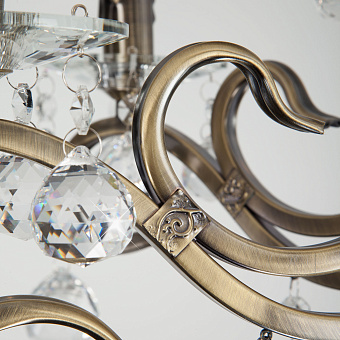 Люстра хрустальная Eurosvet Ernin 12505/6 античная бронза Strotskis 40Вт 6 лампочек E14