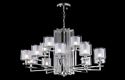 Люстра подвесная CRYSTAL LUX NICOLAS NICOLAS SP-PL10+5 NICKEL/WHITE 900Вт 15 лампочек E14