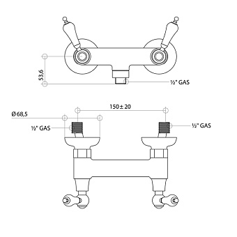 Смеситель для душа Bongio Capri 17523OR00 золотой