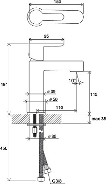 Смеситель для раковины RAVAK Puri X070113 хром