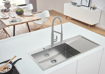 Мойка кухонная GROHE K1000 31581SD1 116х52см нержавеющая сталь