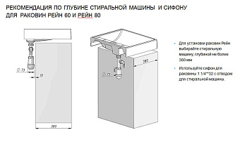 Раковина встраиваемая сверху Акватон Рейн 1A72113KRW210 80х50см