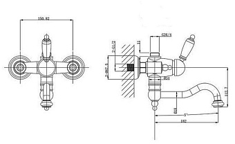 Смеситель для ванны CAPRIGO ADRIA-UNO 02-519-crm хром