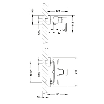 Смеситель для душа LEMARK Evitta LM0503C хром