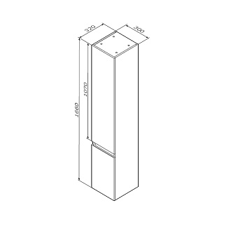 Пенал подвесной AM-PM X-Joy M85ACHR0306BM 32х30х166см чёрный