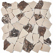 Мозаика PIXEL Каменная PIX262 Cream marfil/ Dark Imperador мрамор 30,5х30,5см 0,93кв.м.