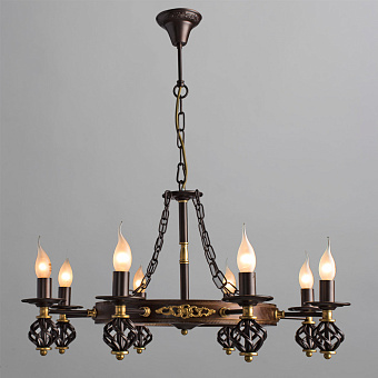Люстра подвесная Arte Lamp CARTWHEEL A4550LM-8CK 60Вт 8 лампочек E14