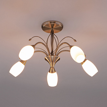 Люстра потолочная Eurosvet Ginevra 30280/5 античная бронза 40Вт 5 лампочек E14