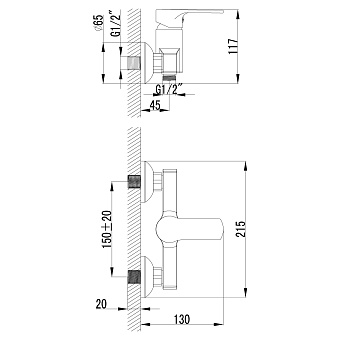Смеситель для душа LEMARK Plus Grace LM1503C хром