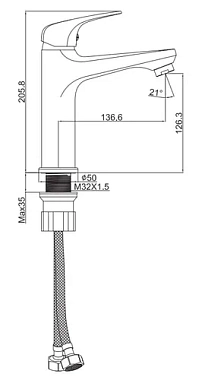 Смеситель для раковины Maxonor MN1177 хром