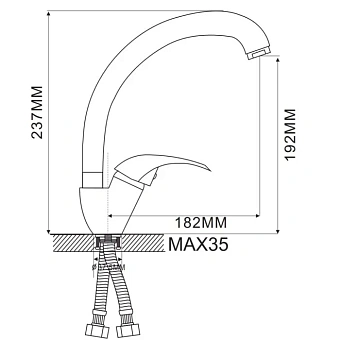 Смеситель для кухни Maxonor MN4115 поворотный излив хром
