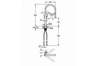 Смеситель для кухни GROHE Essence New 30294GL0 гибкий излив золото