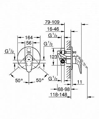 Смеситель для ванны GROHE Eurostyle 23730003 хром