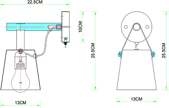 Бра Arte Lamp THOMAS A7032AP-1BK 60Вт E27