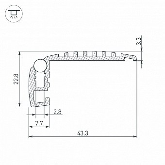 Профиль для светодиодной ленты Arlight 019195 2000мм серый