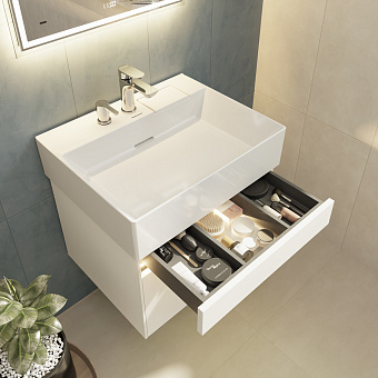 Тумба под раковину подвесная KERAMA MARAZZI Logica LO.60.2.WHT с подсветкой 46х60,5х40,3см