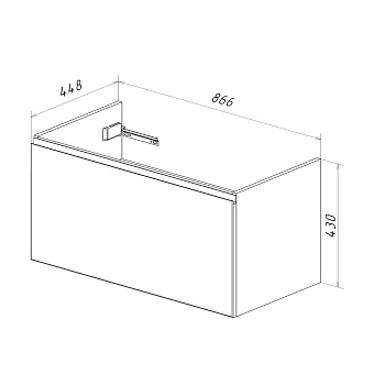 Тумба под раковину подвесная LEMARK Veon Mini LM02VM90T 45х86,6х43см
