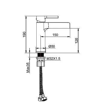 Смеситель для раковины Maxonor PL1093-7 чёрный