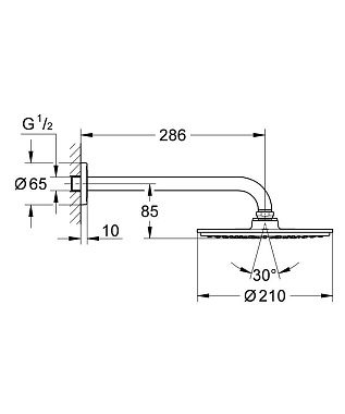 Верхний душ GROHE Rainshower Cosmopolitan 210 26052000 хром