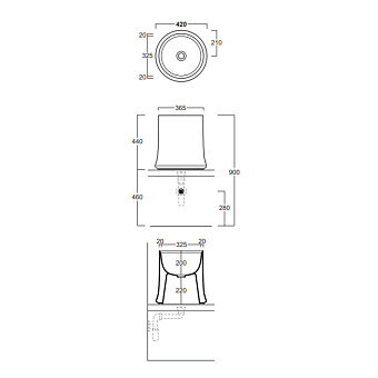 Раковина накладная SIMAS SHARP SH10bi*0 42х44см