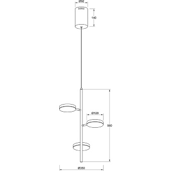 Светильник подвесной Maytoni Fad MOD070PL-L18B3K 18Вт LED