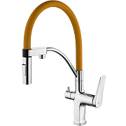 Смеситель для кухни LEMARK Comfort LM3074C-Orange с краном для питьевой воды оранжевый/хром