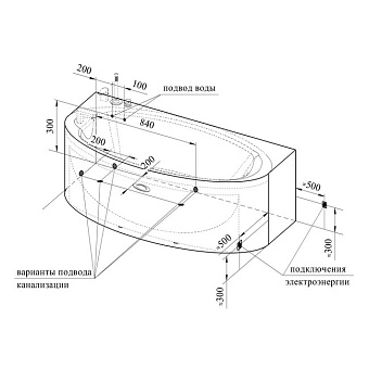 Ванна акриловая RADOMIR Неаполи 1-01-0-0-1-031 180х85см пристенная