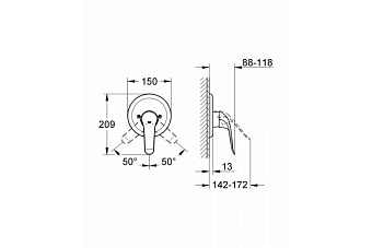 Смеситель для душа GROHE Euroeco Special 32784000 хром