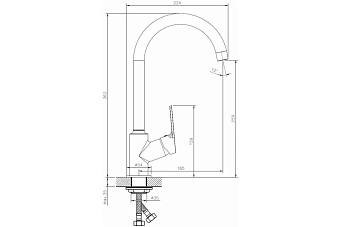 Смеситель для кухни ESKO SAINT-PETERSBURG SPb 519 GRF высокий излив графит