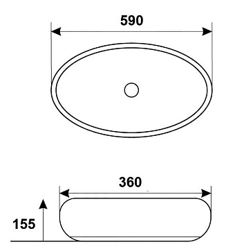 Раковина накладная Comforty 78255 59х36см