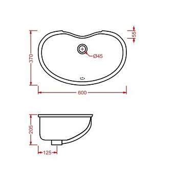 Раковина встраиваемая сверху ArtCeram WASHBASINS IDL001 01 00 37х60см
