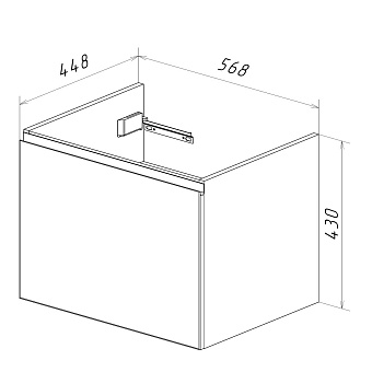 Тумба под раковину подвесная LEMARK Veon Mini LM02VM60T 45х56,8х43см